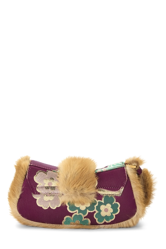 Purple Satin Street Chic Fur Wristlet, , large image number 3