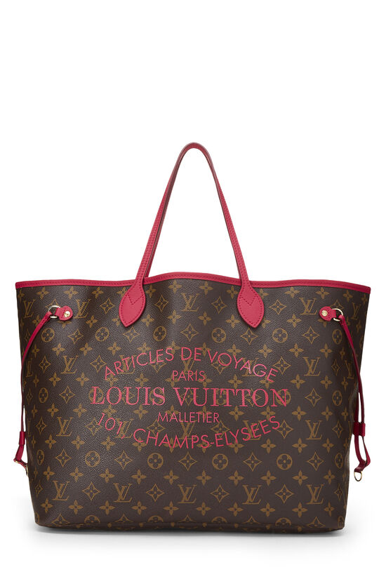 Love my new Louis Vuitton never full bag, with bright pink interior!!!