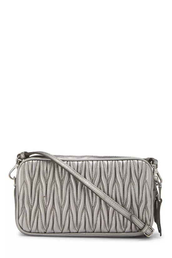 Silver Nappa Double Zip Camera Crossbody Bag, , large image number 3