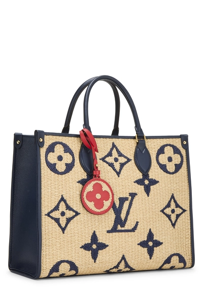 Louis Vuitton Navy Raffia On The Go Tote MM — photo 2
