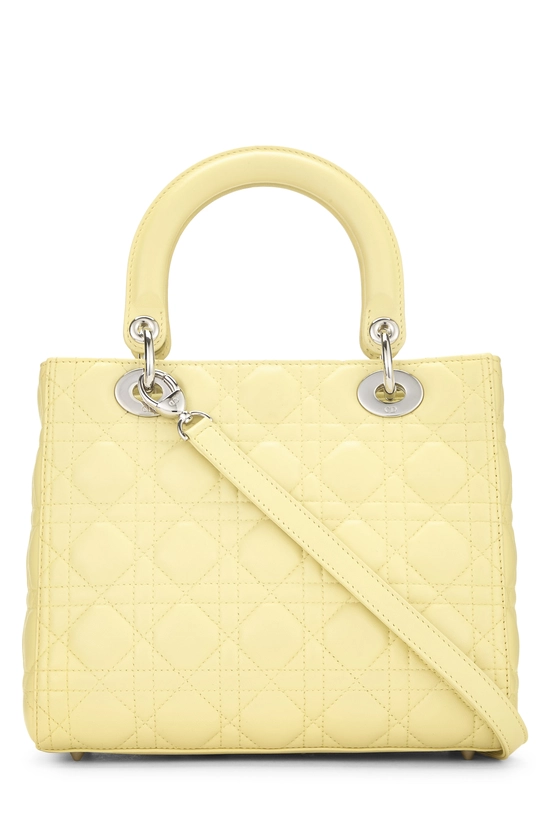 Yellow Cannage Quilted Lambskin Lady Dior Medium, , large image number 3