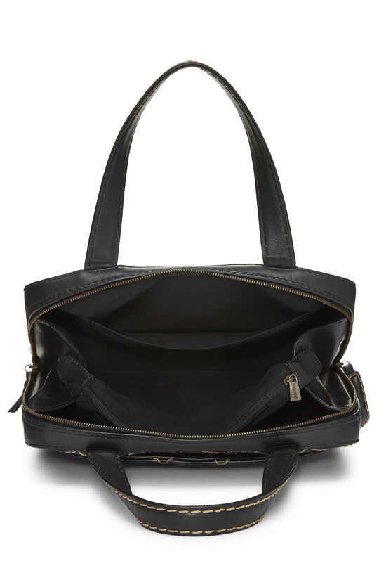 Black Leather Wild Stitch Boston Handbag, , large image number 5