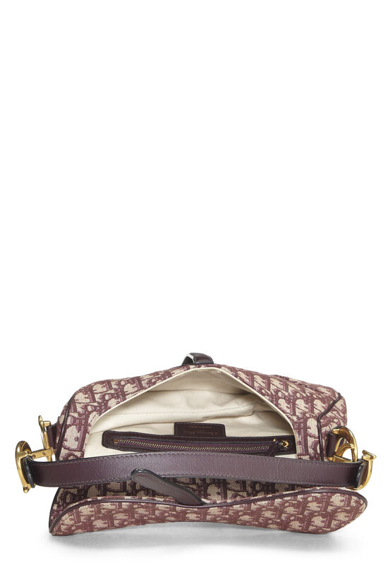 Burgundy Oblique Jacquard Canvas Saddle Bag NM, , large image number 5