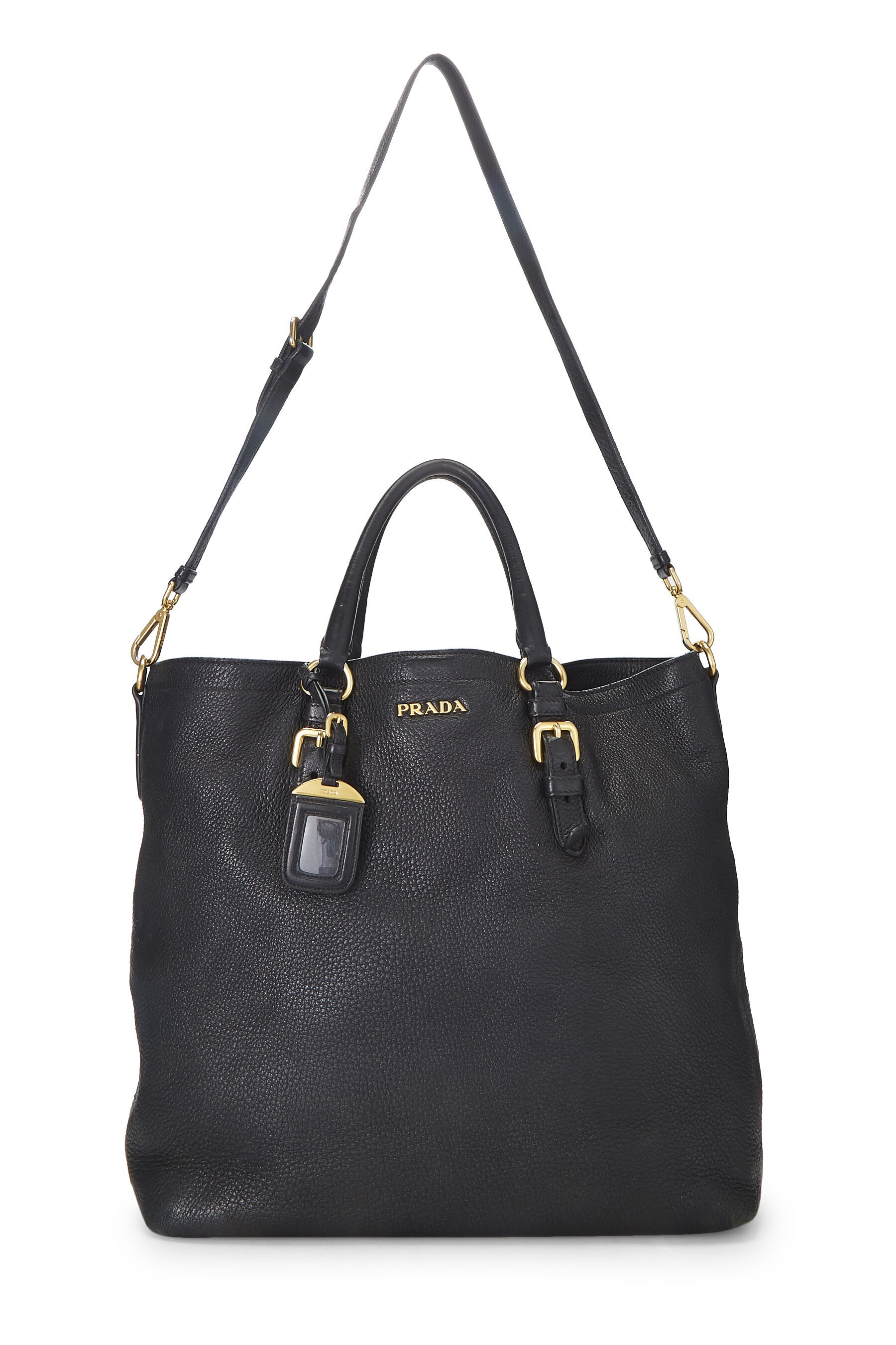 Prada Black Vitello Daino Shopping Tote Large -  Infrastructure-intelligenceShops