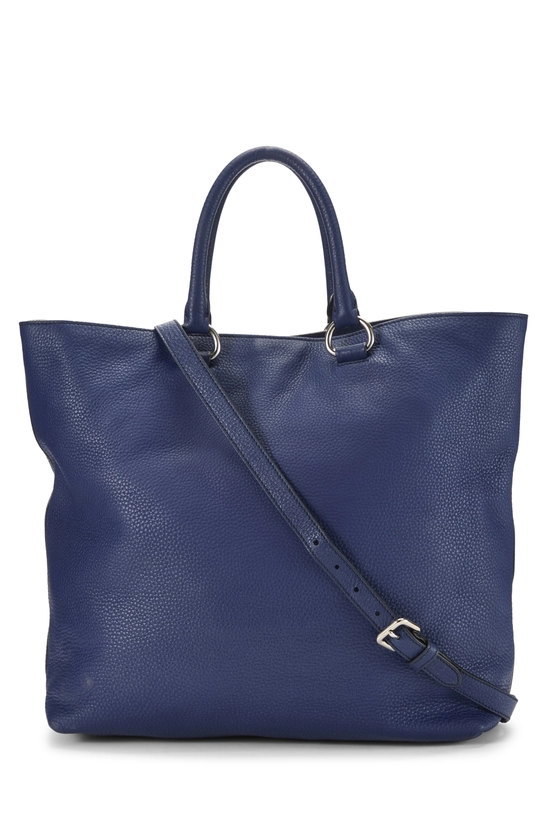Blue Vitello Daino Shopping Tote Large, , large image number 3