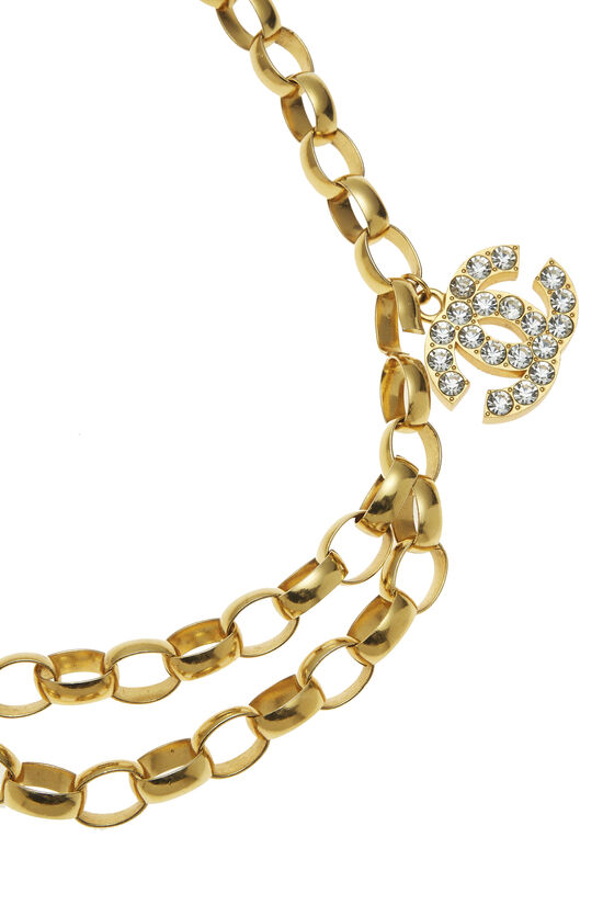 Gold & Crystal 'CC' Chain Belt 2