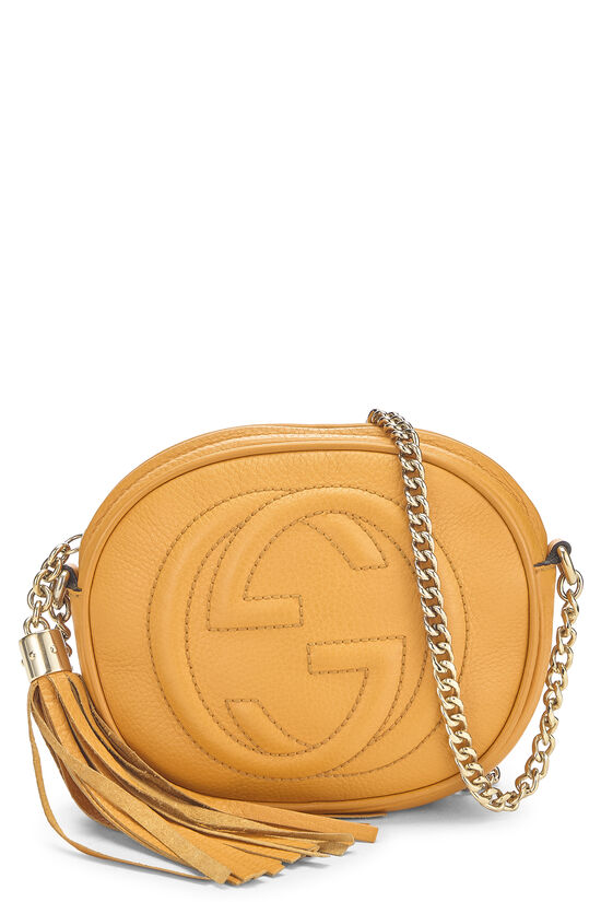 Orange Leather Soho Round Chain Crossbody Mini, , large image number 0