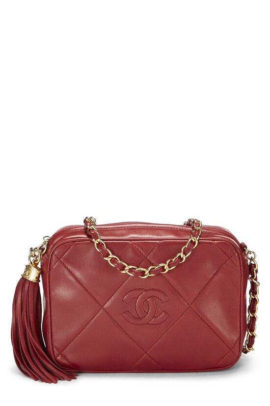 Chanel Red Lambskin Diamond 'CC' Camera Bag Mini Q6BAST1IR9008