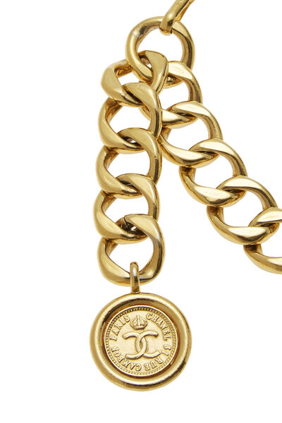 Gold 'CC' Chain Belt, , large