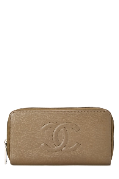 Brown Caviar 'CC' Zip Around Wallet