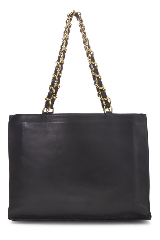 Black Lambskin Flat Chain Handle Tote, , large image number 3