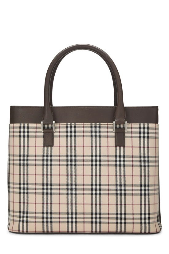 Brown House Check Jacquard Handbag Medium, , large image number 3