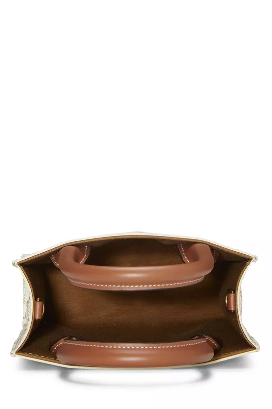 White Triomphe Coated Canvas Vertical Tote Small, , large image number 5