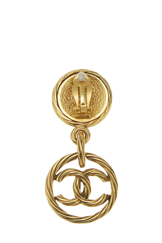 Gold 'CC' Dangle Earrings Medium, , large image number 1