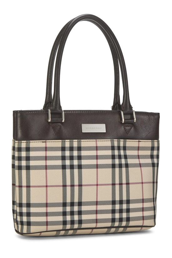 Brown House Check Jacquard Handbag Mini, , large image number 1