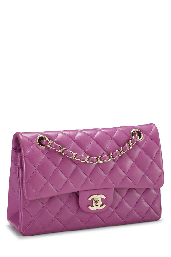 Purple Quilted Lambskin Classic Double Flap Small, , large image number 1