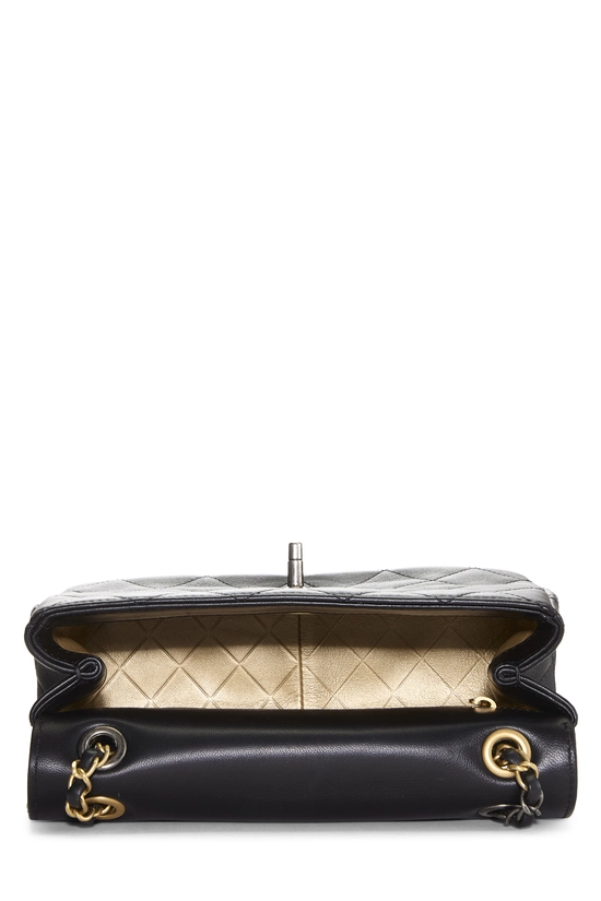 Pre-Owned Black Lambskin Coco Clips Rectangular Flap Small