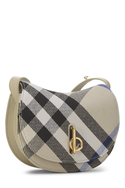 Green Nova Check Canvas Rocking Horse Crossbody Bag Mini, , large