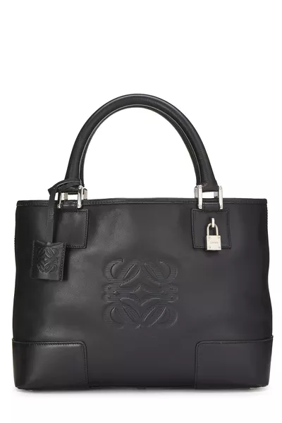 Black Calfskin Leather Fusta 30 Tote