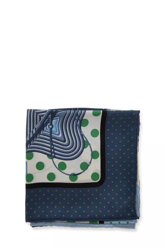 Blue 'Clic Clac' Silk Scarf 70, , large image number 1