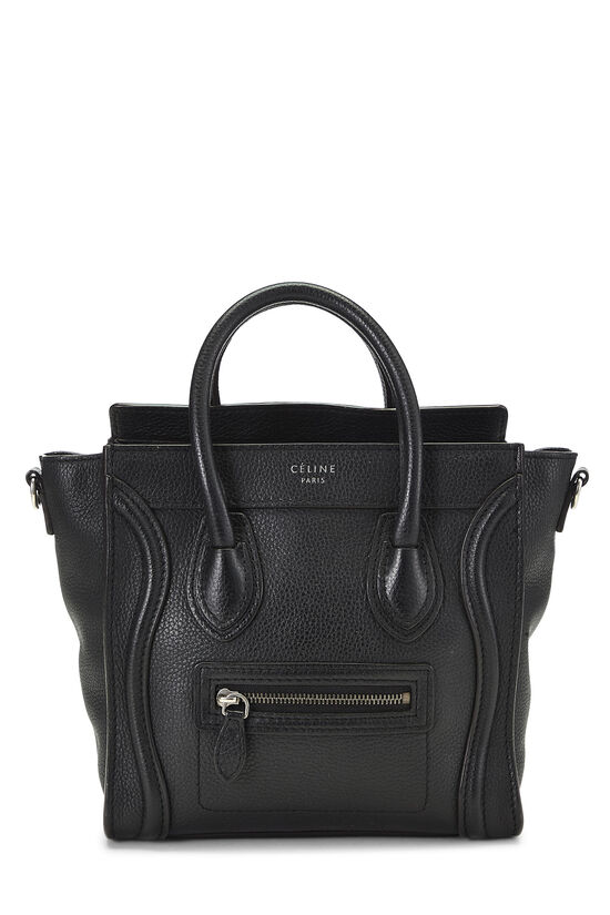 Black Drummed Calfskin Luggage Nano, , large image number 0