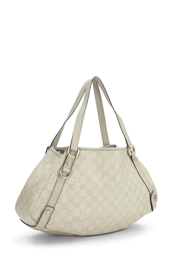White Guccissima Abbey Tote, , large image number 1