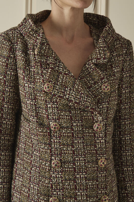 Burgundy Tweed Jacket, , large image number 2