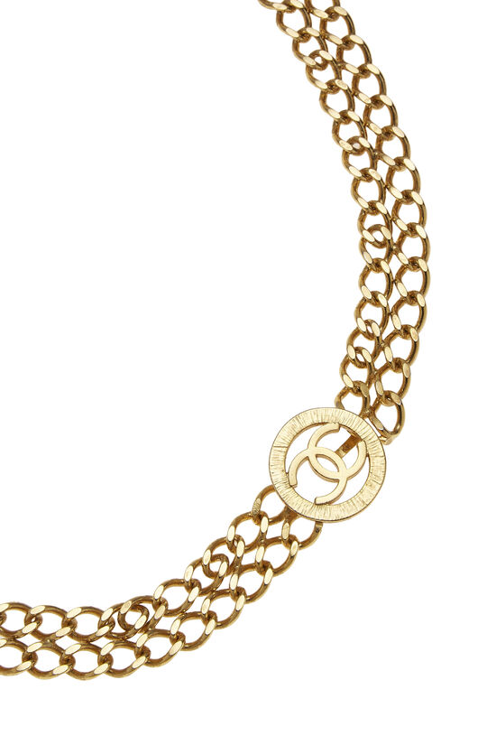 Gold 'CC' Sunburst Double Chain Belt, , large image number 1