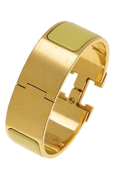 Yellow Enamel Clic-Clac 'H' Wide, , large