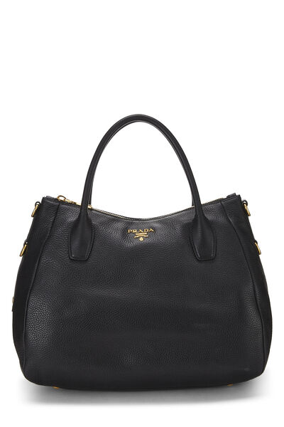 Black Vitello Daino Sacca 2 Manici