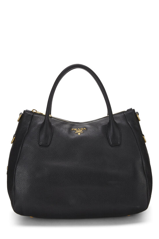 Black Vitello Daino Sacca 2 Manici, , large image number 0