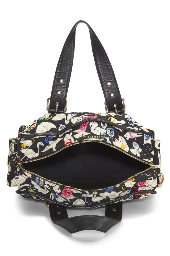 Black Canvas Baby Animals Diaper Bag, , large image number 5