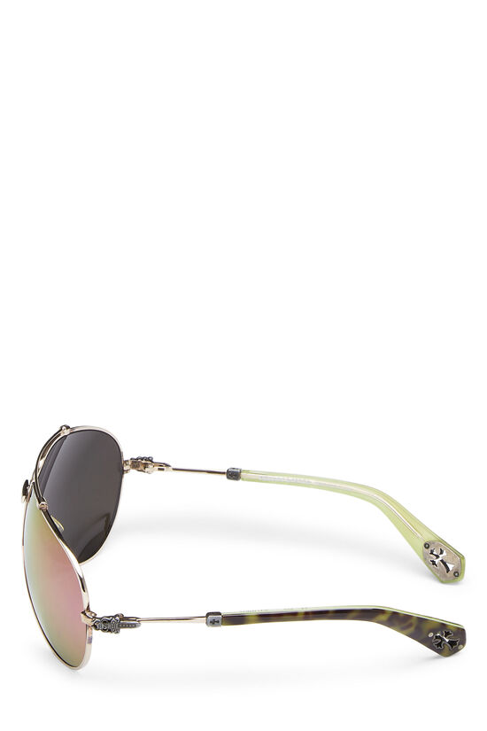 Multicolor Metal Stoned Aviator Sunglasses, , large image number 3