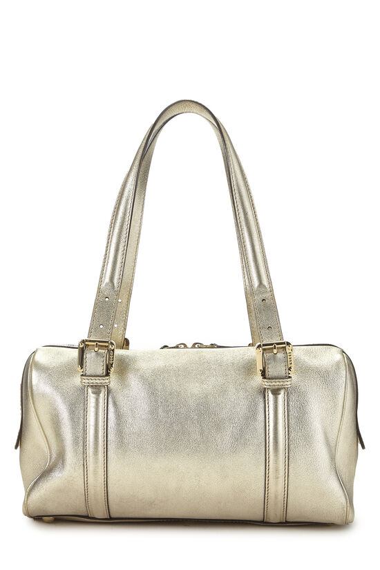 Metallic Gold Leather Britt Boston Bag, , large image number 3