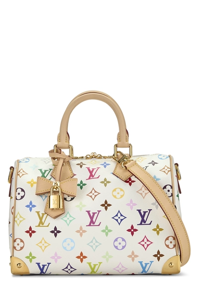 Takashi Murakami x Louis Vuitton White Monogram Multicolore Canvas Speedy Bandouliere 25
