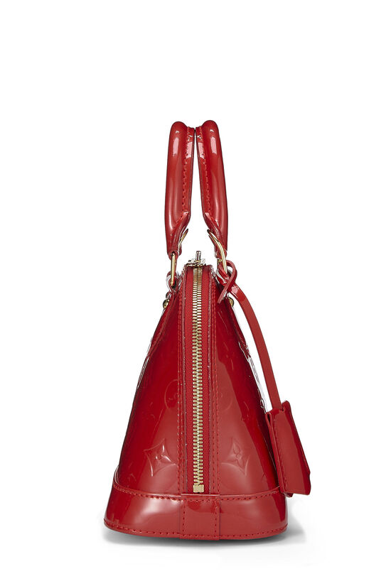 Louis Vuitton Alma Bb Patent Leather Dome Bag in Red