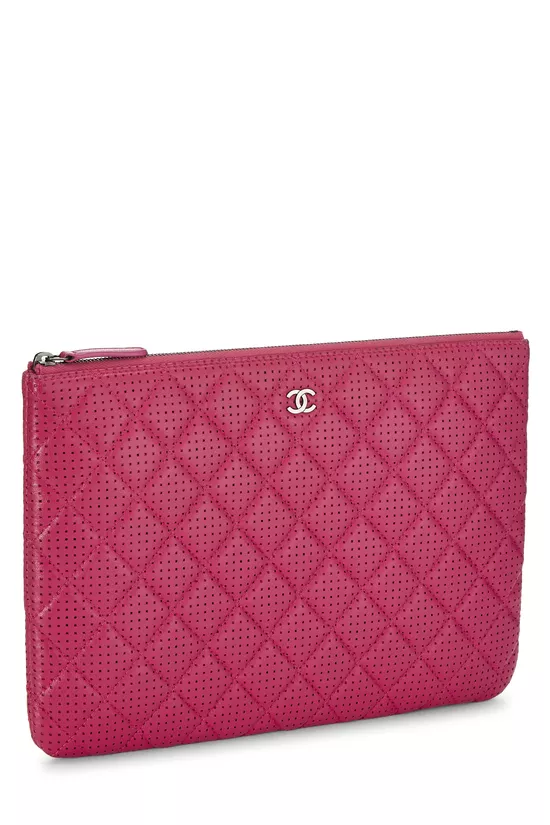 Pink Perforated Quilted O Case Zip Pouch Medium, , large image number 1