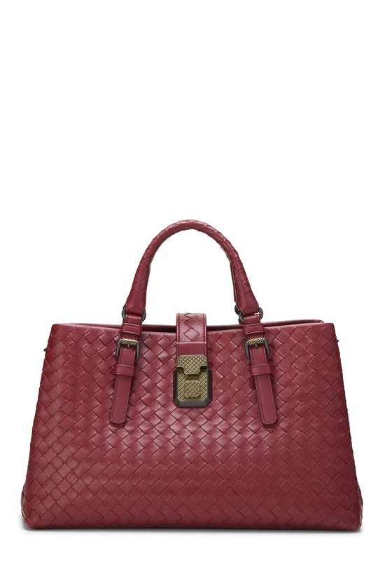 Red Intrecciato Roma Tote Small, , large image number 0