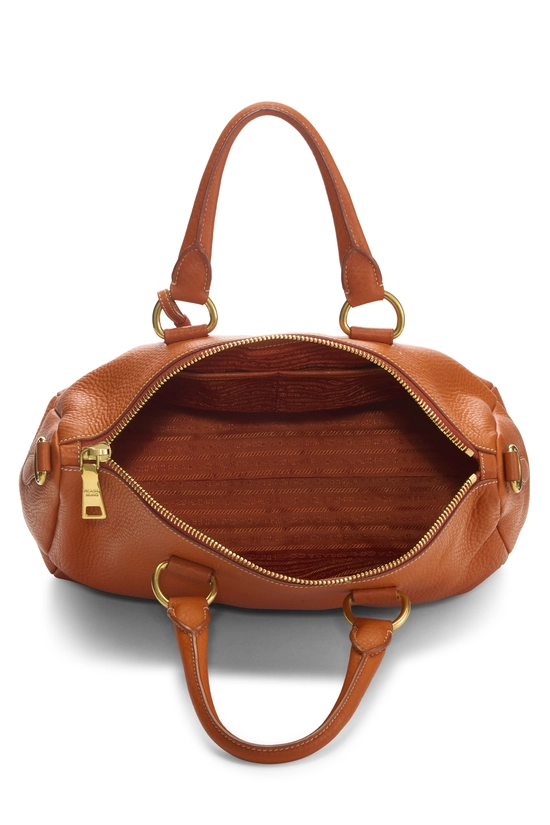 Orange Vitello Daino Convertible Tote, , large image number 5