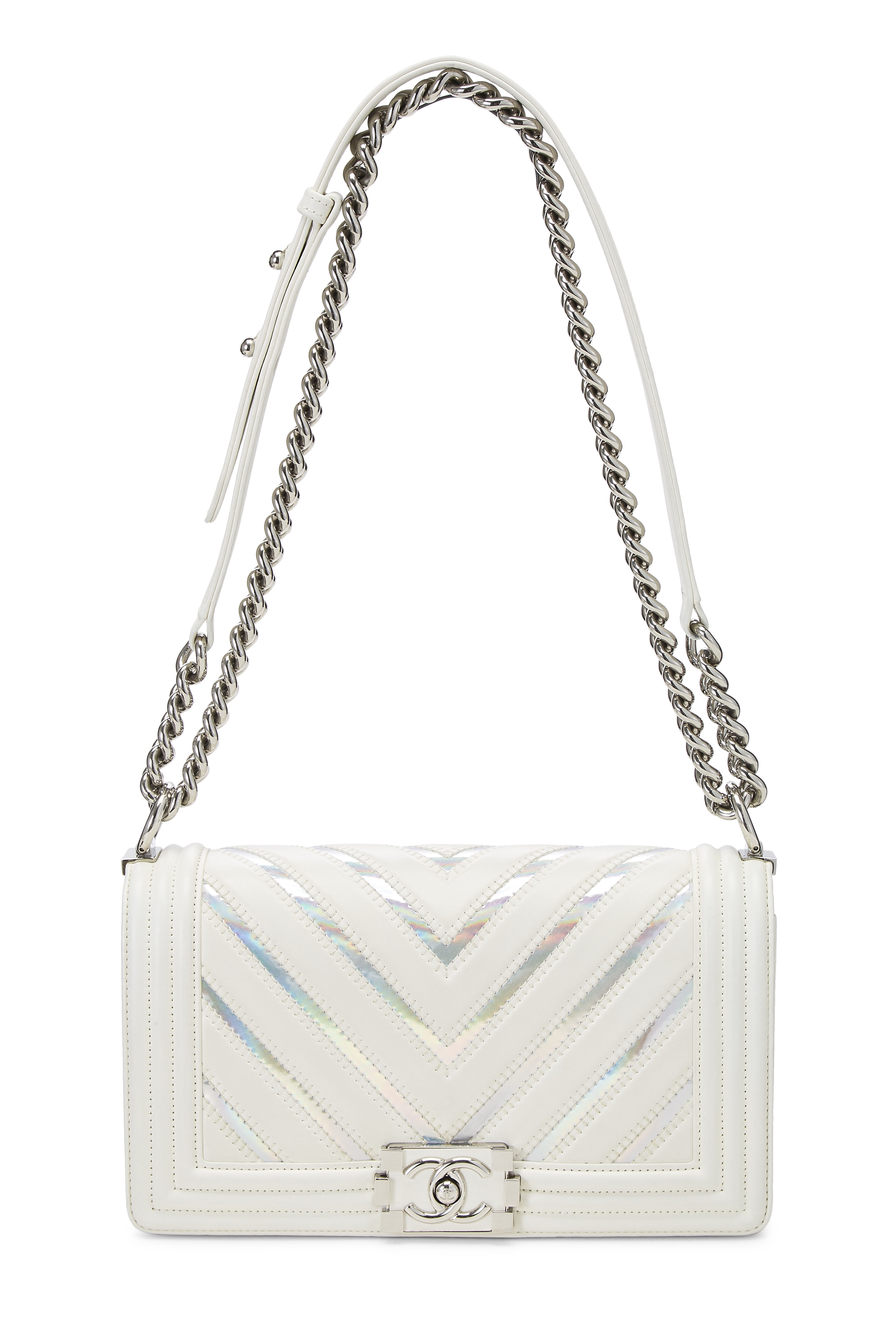chanel boy iridescent rainbow hardware
