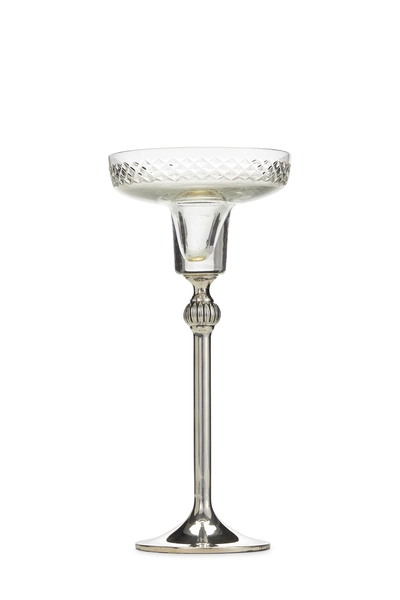 Silver Glass Candlesticks Set of 2, , large