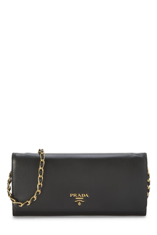Black Saffiano Leather Wallet On Chain (WOC), , large image number 0