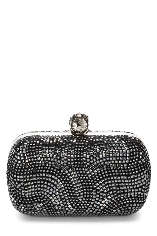 Black Embellished Skull Box Clutch, , large image number 3