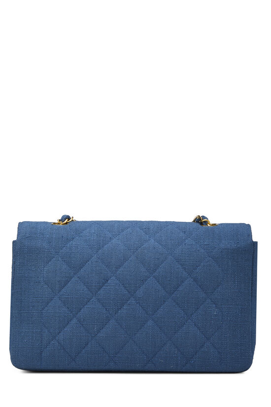 Blue Quilted LInen Diana Flap Medium, , large image number 3