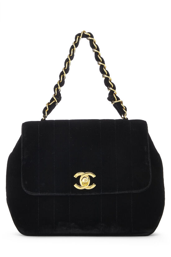 Chanel Black Quilted Velvet Handbag Small Q6B04W39KH010