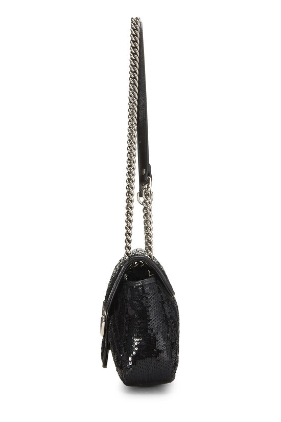 Black Sequin GG Marmont Shoulder Bag Small, , large image number 2
