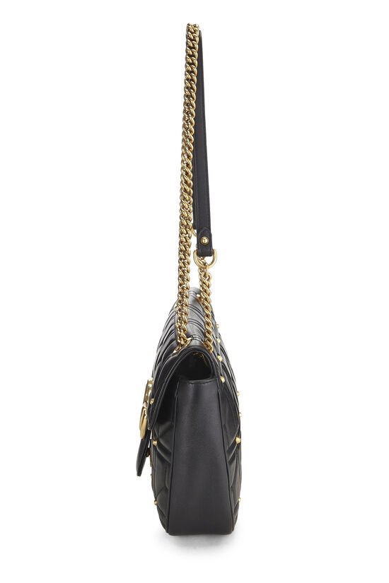 Black Studded Leather GG Marmont Shoulder Bag, , large image number 2