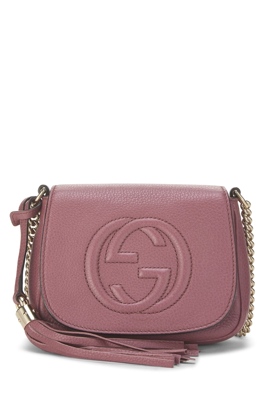 Purple Grained Leather Soho Chain Flap Crossbody Small, , large image number 0