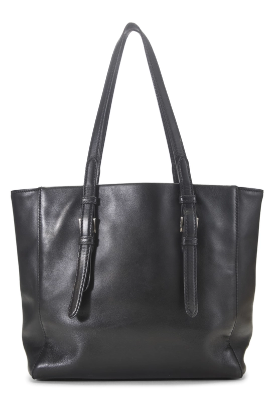 Black Calfskin Leather Buckle Tote, , large image number 3