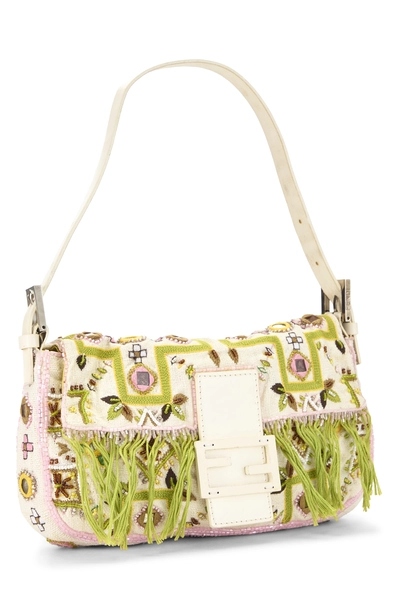 Multicolored Canvas Embellished Baguette, , large